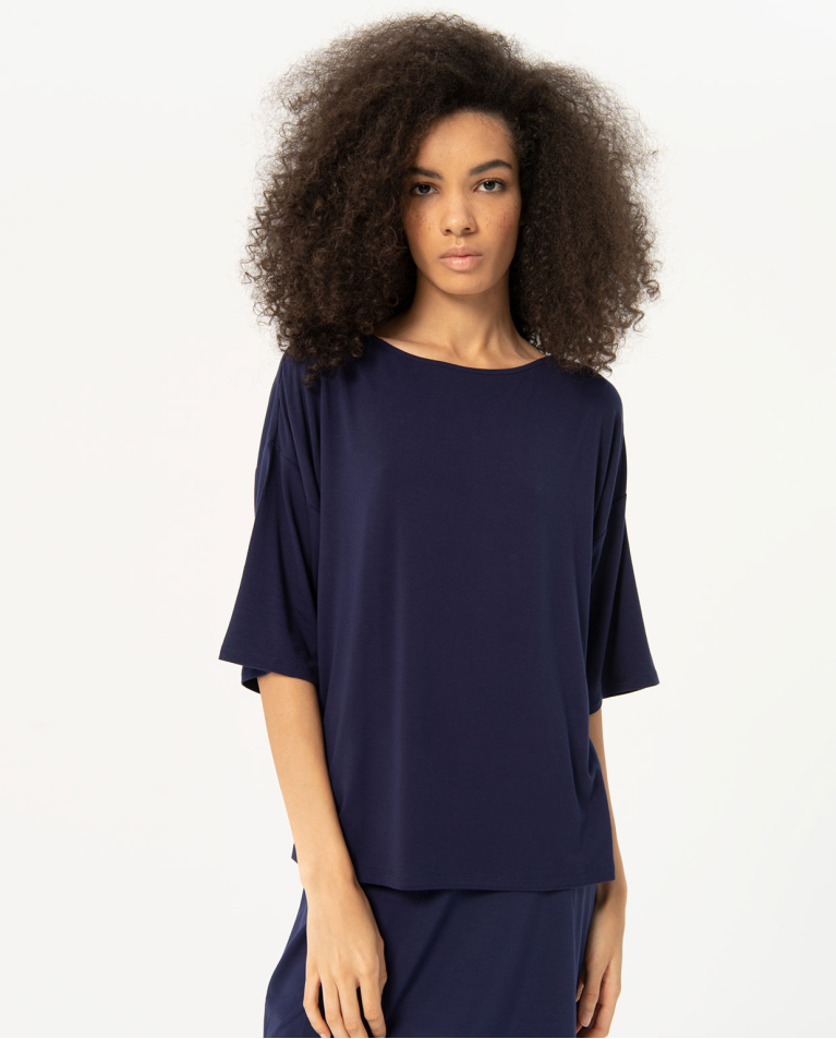 French sleeve elastic T-shirt