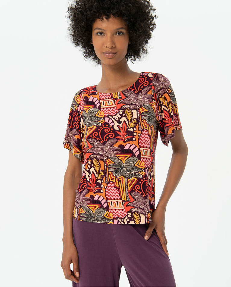 Aloe-vera elastic short sleeve t-shirt