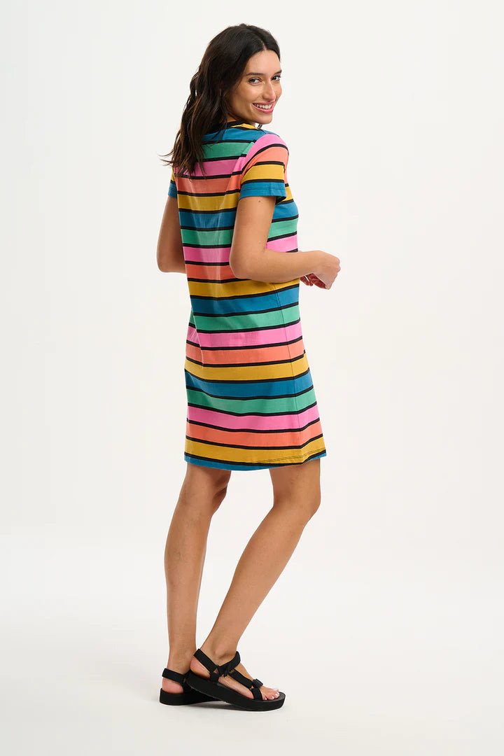 Sia T-shirt Dress - Multi, Beach Hut Stripes