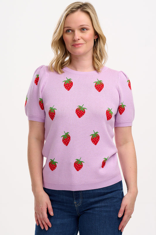 Dominique Knit Top - Lilac, Summer Strawberry