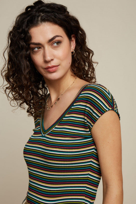 Double V Top Brunelli Stripe