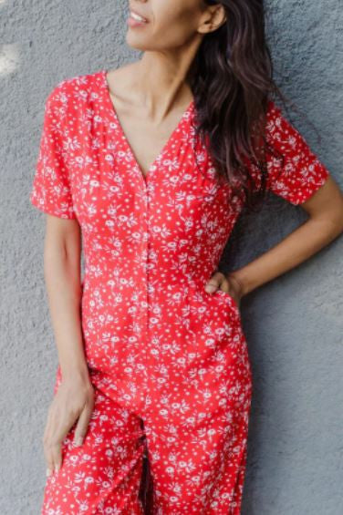 SALE - Naomi Jumpsuit - Red, Star Meadow