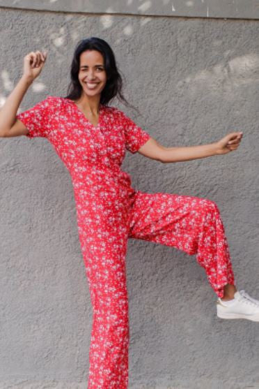 SALE - Naomi Jumpsuit - Red, Star Meadow