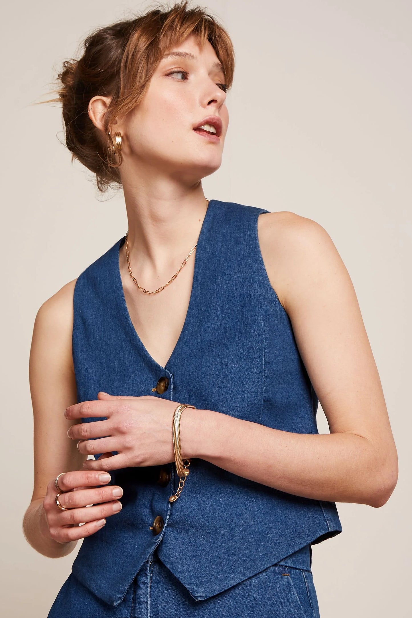 Bianca Gilet Chambray