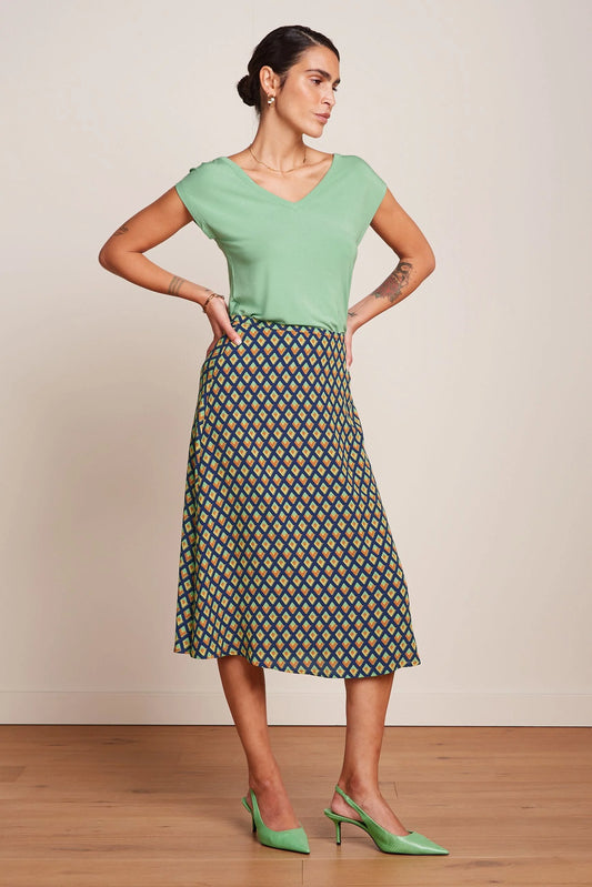 Juno Midi Skirt Pebble Woven