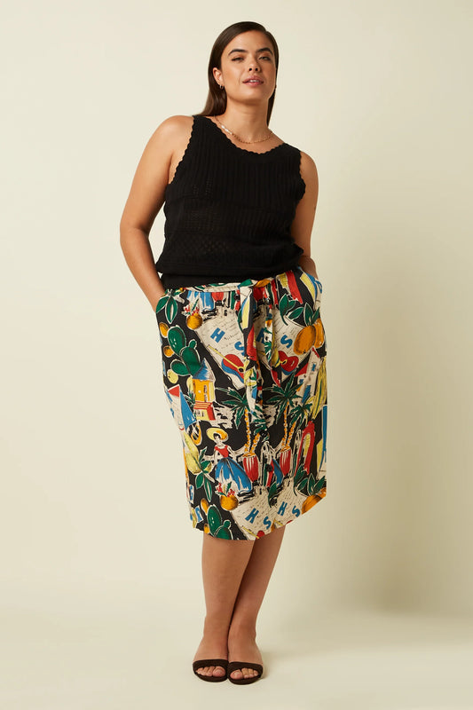 Lola Button Skirt Tropez