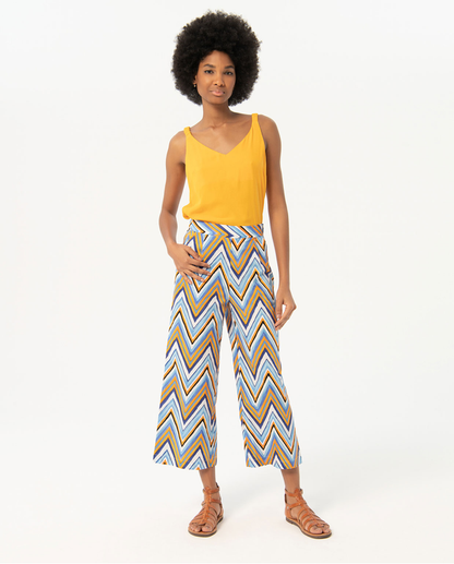 Printed cropped pants