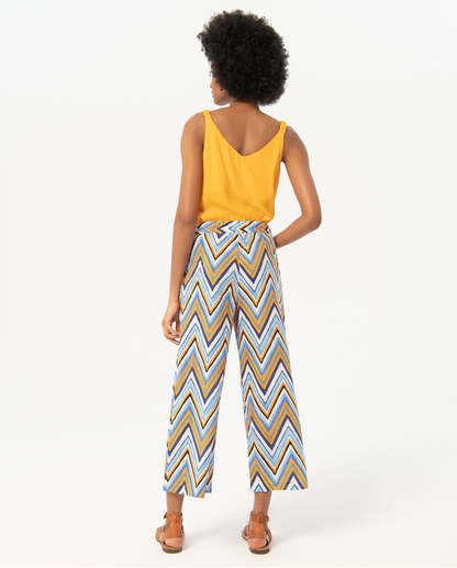 Printed cropped pants