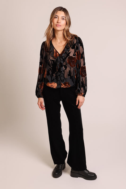 Burnout Frill Blouse