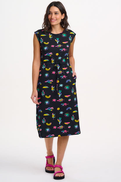 Sloane Jersey Midi Dress - Black, Summer Joy