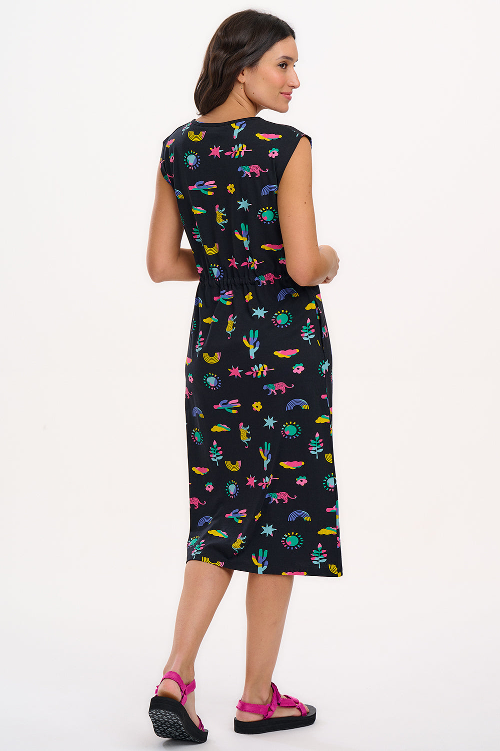 Sloane Jersey Midi Dress - Black, Summer Joy