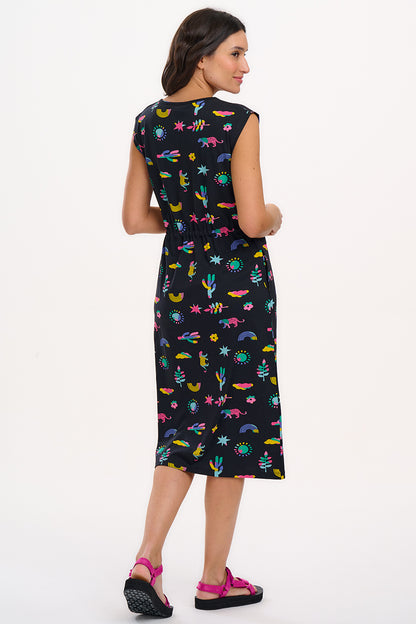 Sloane Jersey Midi Dress - Black, Summer Joy