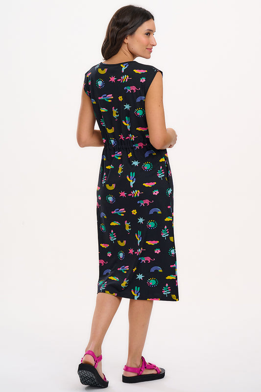 Sloane Jersey Midi Dress - Black, Summer Joy