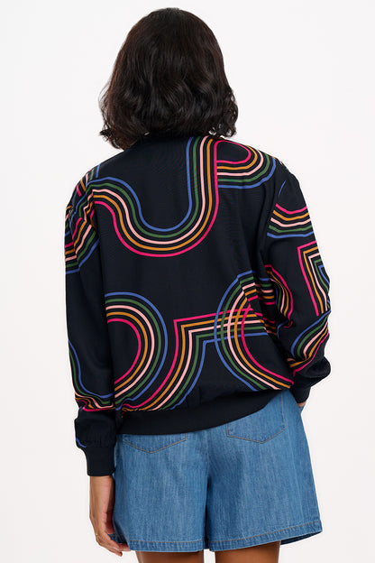 Bobbi Bomber Jacket - Black, Retro Racer