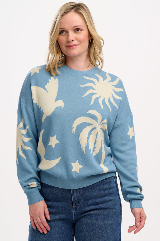 Andi Jumper - Blue/Cream, Tropical Nights
