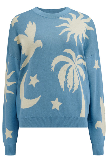 Andi Jumper - Blue/Cream, Tropical Nights