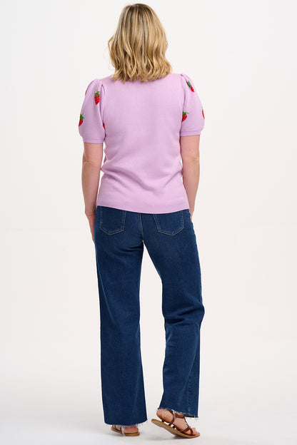 Dominique Knit Top - Lilac, Summer Strawberry