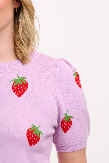 Dominique Knit Top - Lilac, Summer Strawberry