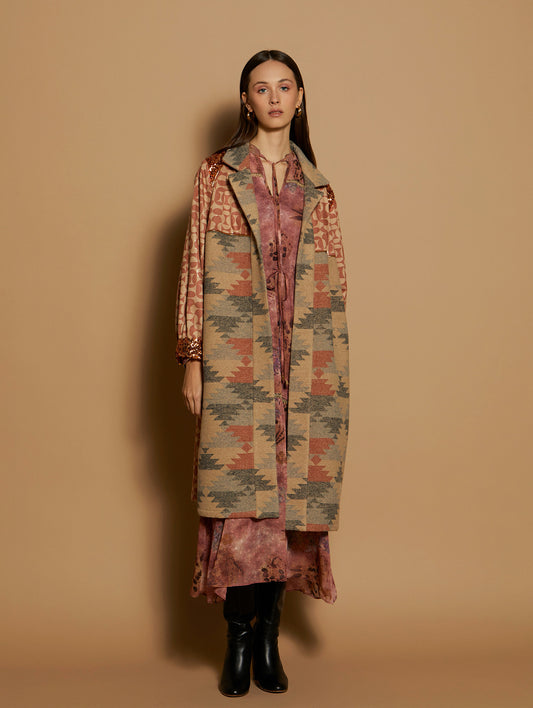Meisie Kaftan Coat- Brown
