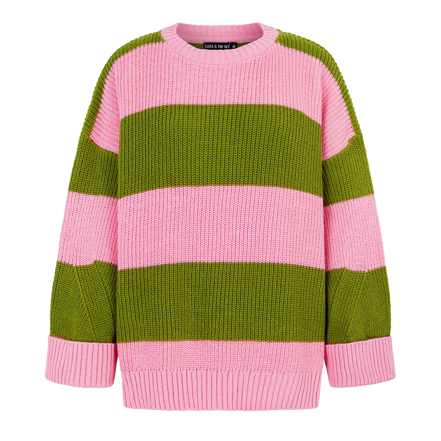 Rhiannon Recycled Cotton Blend Stripe Jumper - Pink and Green