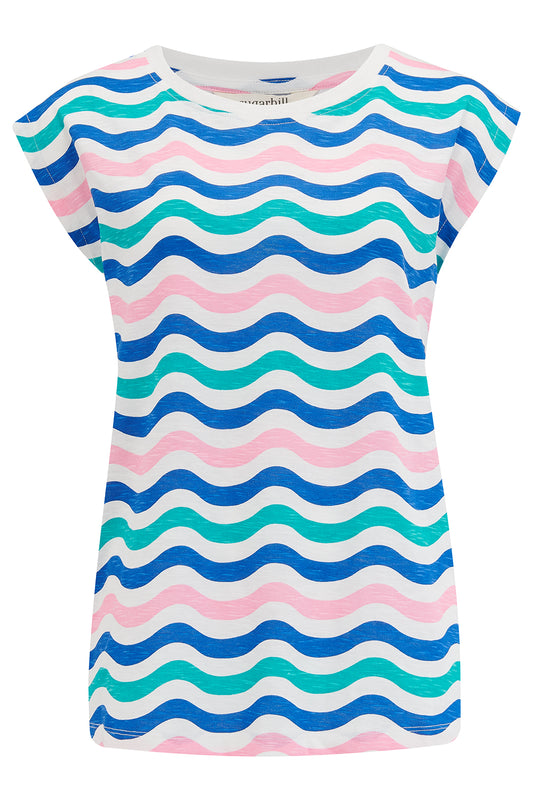Chrissy Relaxed Tank T-Shirt - Multi, Soft Beach Waves