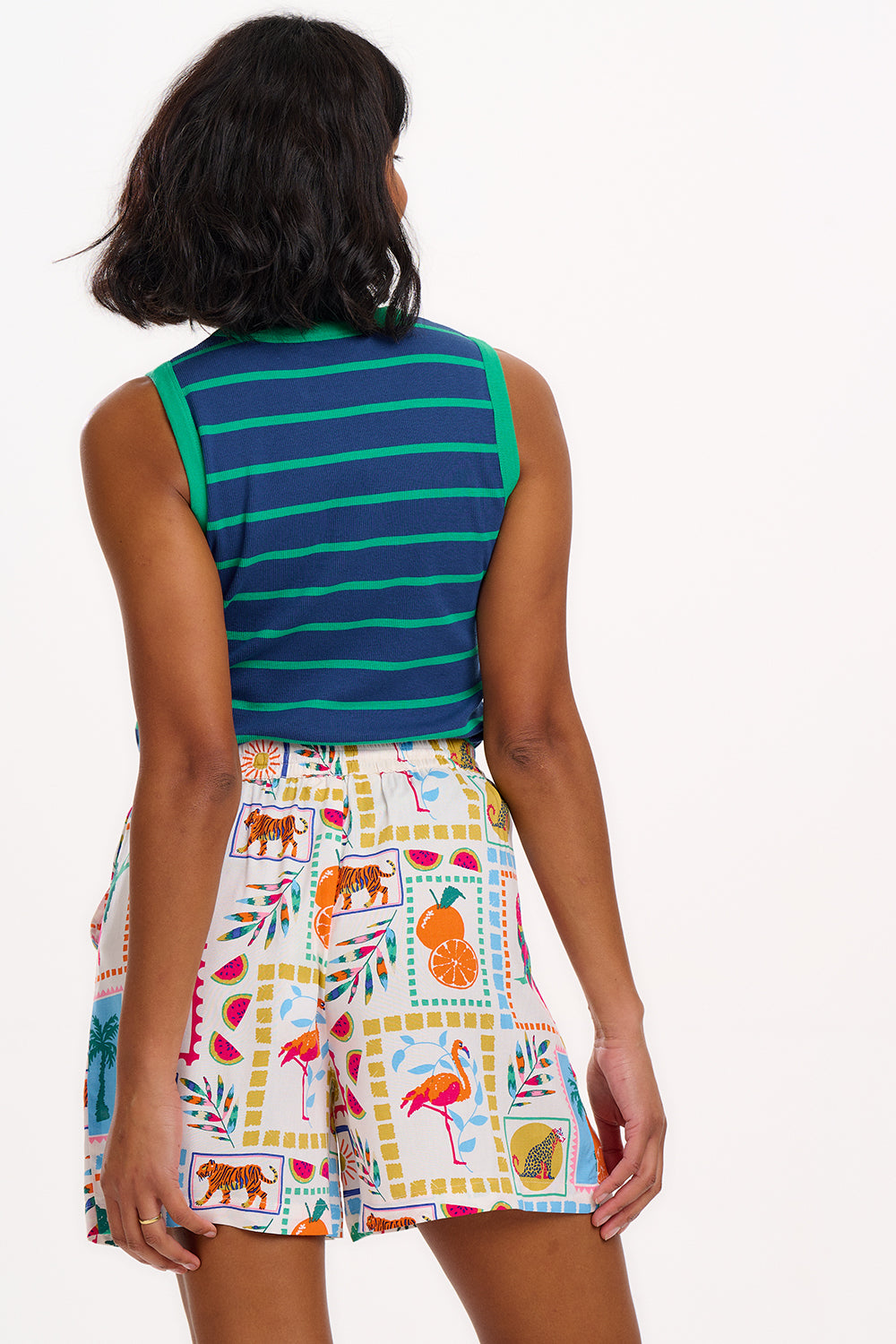 Patty Shorts - Off-White, Jungle Tile