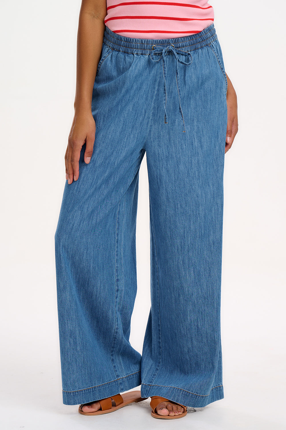 Roksanda Wide Leg Trousers - Mid Blue Denim