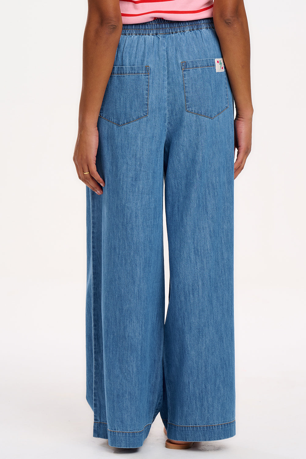 Roksanda Wide Leg Trousers - Mid Blue Denim
