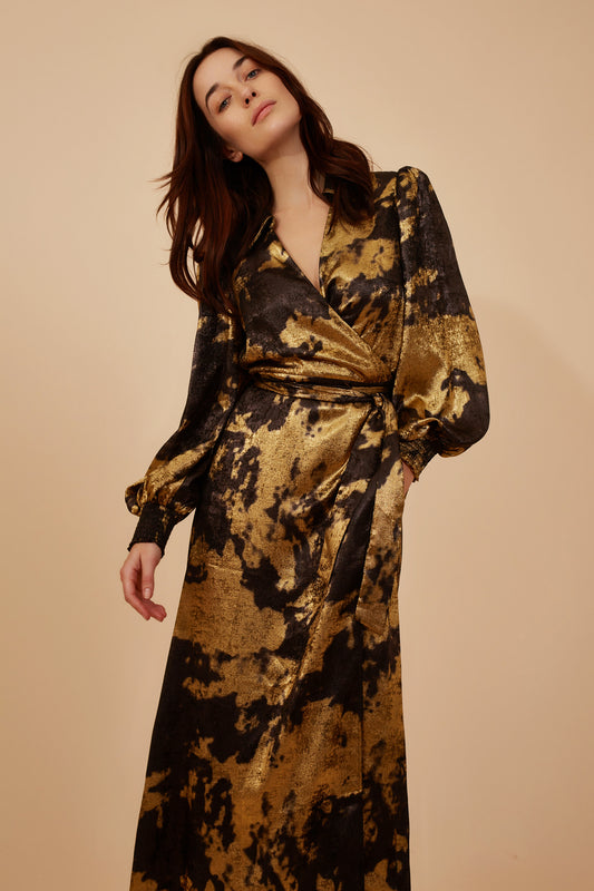 Loretta Dress Black & Gold