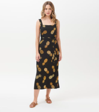Elva Pineapple Batik Midi Slip Dress