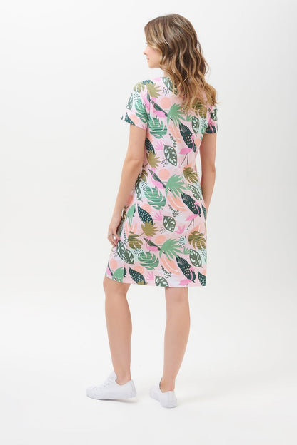 Ariane Flamingo Tunic Dress