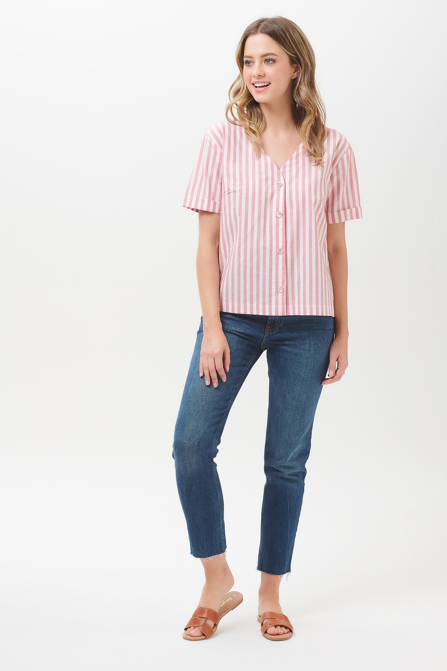 SALE - Petrina Deck Stripe Tie Back Shirt