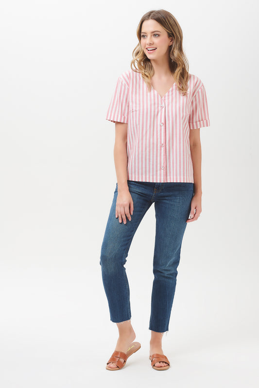SALE - Petrina Deck Stripe Tie Back Shirt