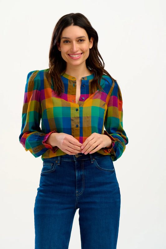 Iris Blouse - Multi, Big City Gingham