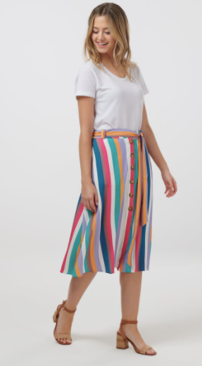 Rosanna Cruise Stripe Midi Skirt