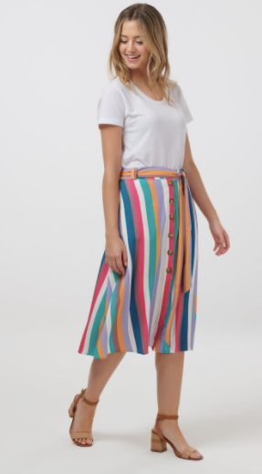 SALE - Rosanna Cruise Stripe Midi Skirt