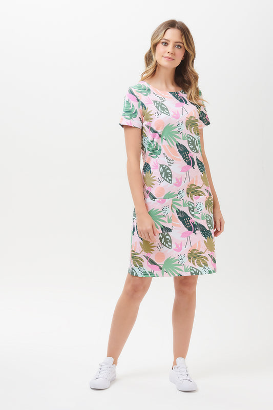 SALE -Ariane Flamingo Tunic Dress