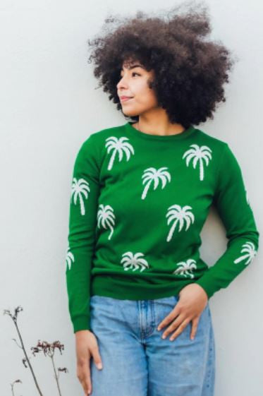 SALE - Rita Jumper - Green Palms