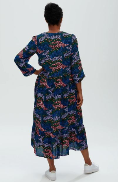 SALE - Melanie Smock Dress  Multi Floral Animal Patchwork