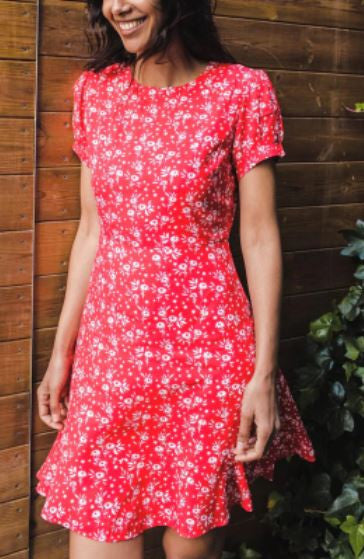 SALE - Amoret Fit & Flare Dress - Red, Star Meadow