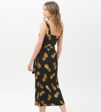 Elva Pineapple Batik Midi Slip Dress