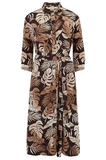 SALE - Merissa Cocoa Palm Batik Midi Dress